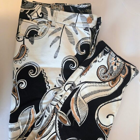 Chico's So Slimming Girlfriend ankle pants bold design Size 3/XL - Picture 1 of 6